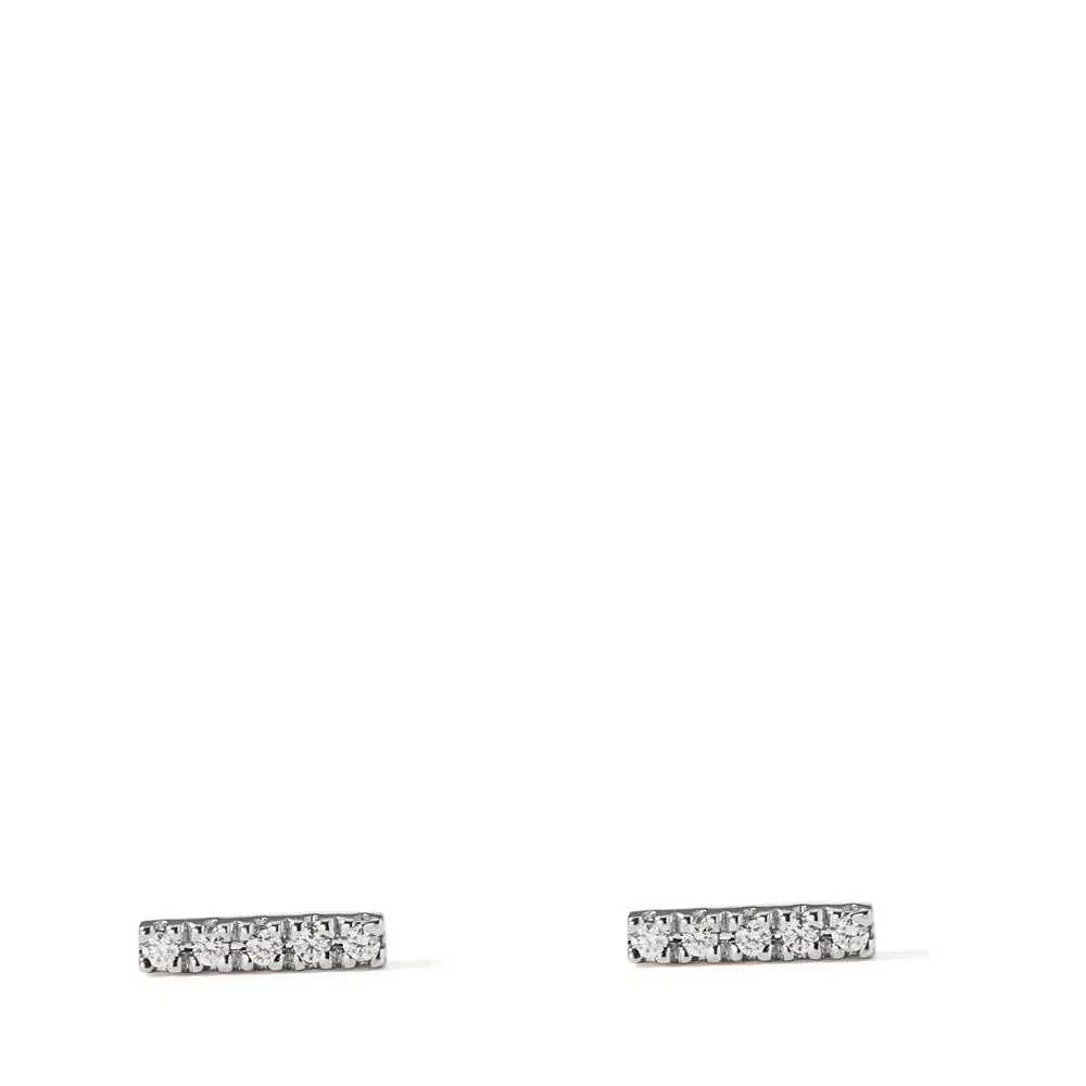 Orecchini a bottone Oro bianco 750/18 carati Diamante 0.05 ct, 5 pietra, w-si - Image 2