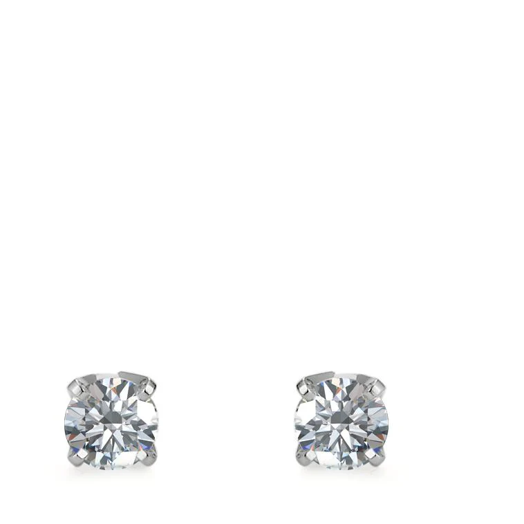 Orecchini a bottone Oro bianco 750/18 carati Diamante 0.30 ct, 2 pietra, w-si Ø3.4 mm - Image 2