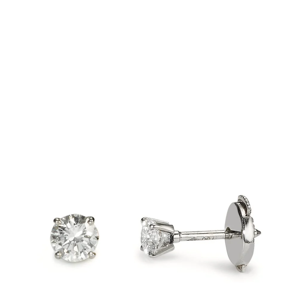 Orecchini a bottone Oro bianco 750/18 carati Diamante 0.40 ct, 2 pietra, w-si