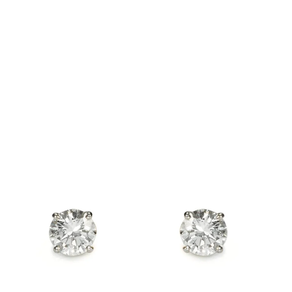 Orecchini a bottone Oro bianco 750/18 carati Diamante 0.40 ct, 2 pietra, w-si - Image 4
