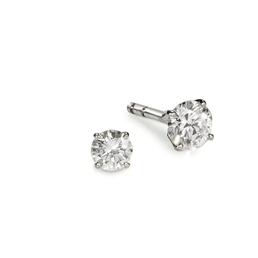 Orecchini a bottone Oro bianco 750/18 carati Diamante 0.40 ct, 2 pietra, w-si - Image 5
