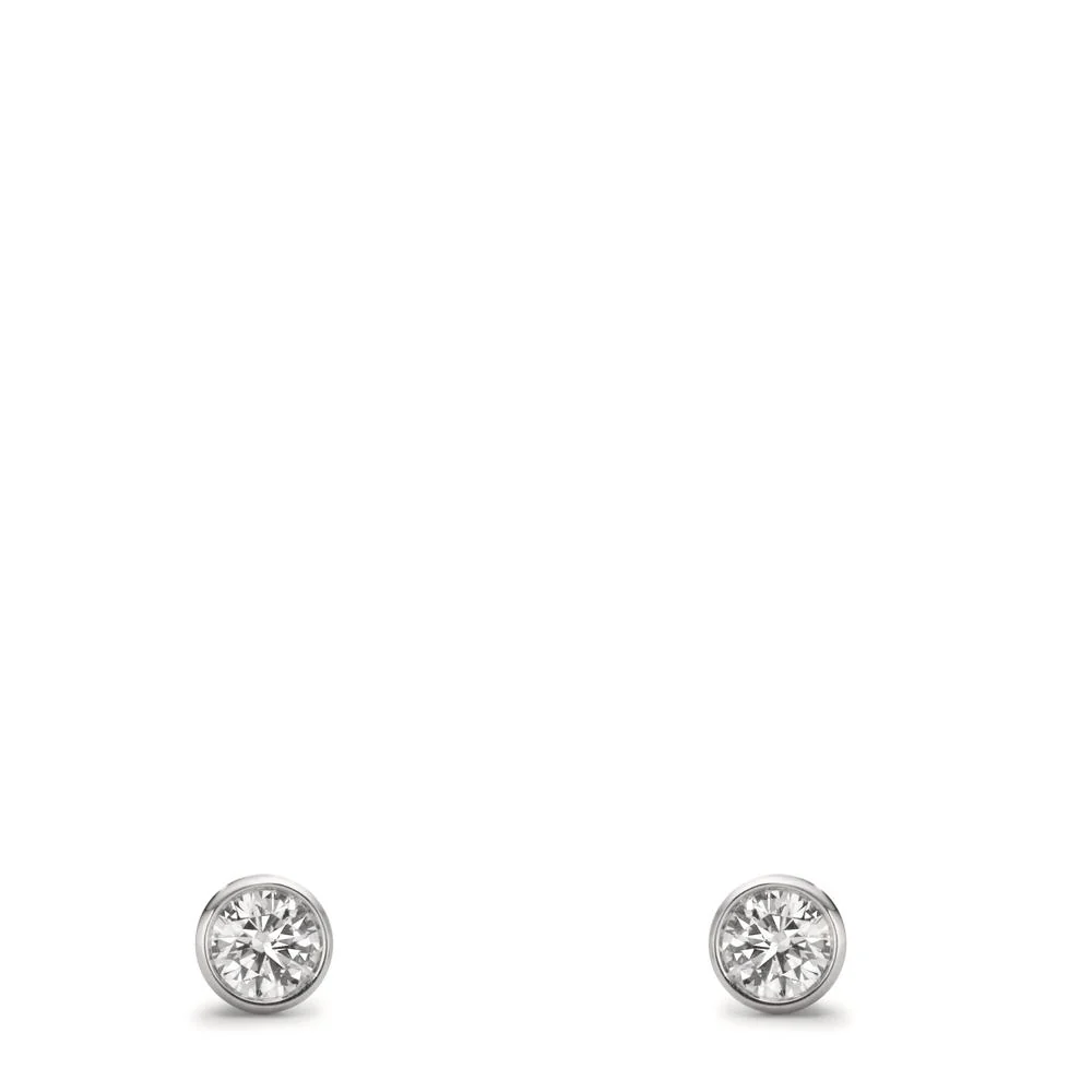 Orecchini a bottone Oro bianco 750/18 carati Diamante 0.40 ct, 2 pietra, w-si Ø4.8 mm - Image 2