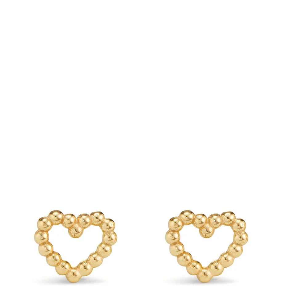 Orecchini a bottone Oro giallo 375/9K Cuore Ø7.5 mm - Image 2