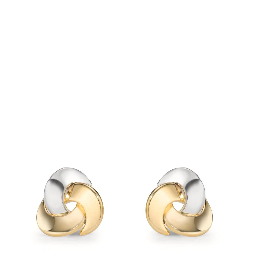 Orecchini a bottone Oro giallo 375/9K, Oro bianco 375/9K Ø9.5 mm - Image 2