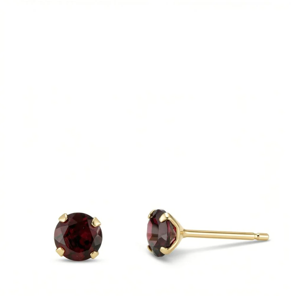 Orecchini a bottone Oro giallo 375/9K Rodolite 2 pietra, 4.5 mm