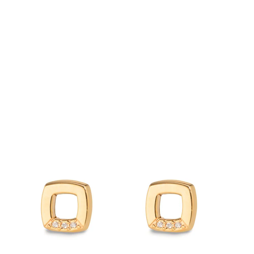 Orecchini a bottone Oro giallo 375/9K Zirconia 6 pietra Ø6.5 mm - Image 2