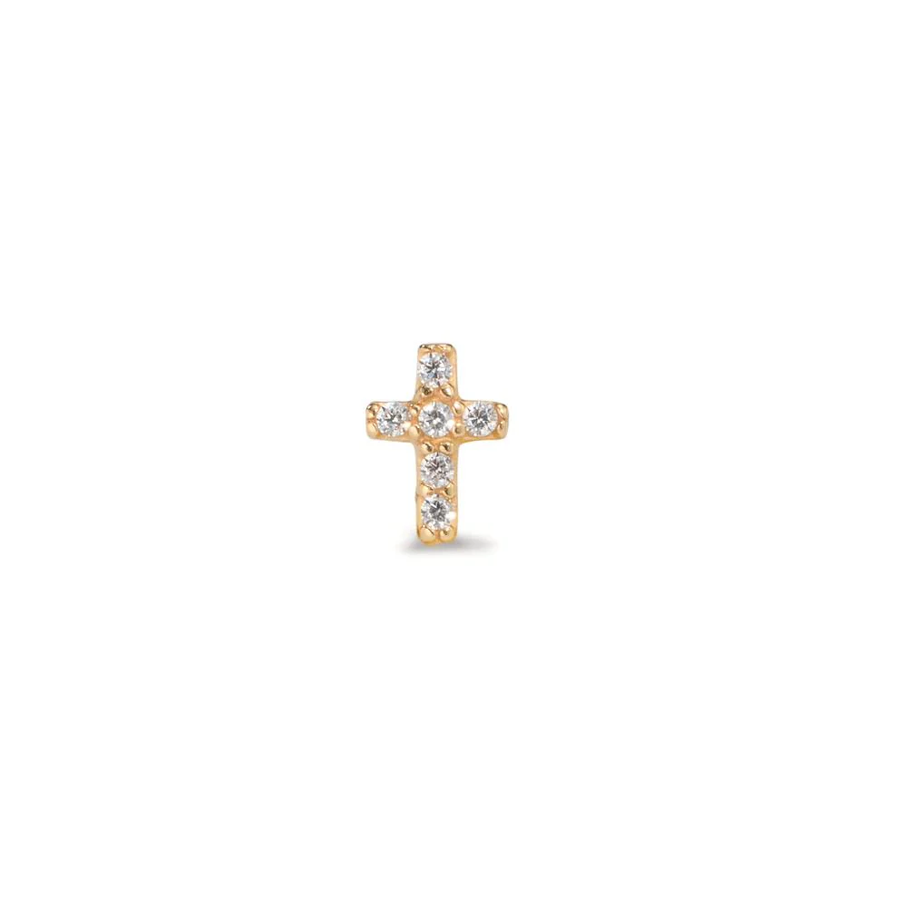 Orecchini a bottone Oro giallo 375/9K Zirconia - Image 3
