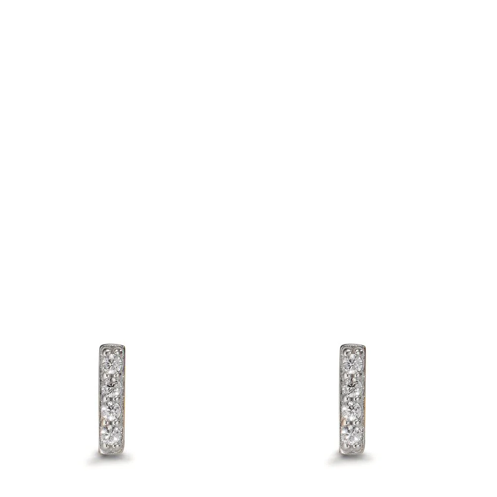 Orecchini a bottone Oro giallo 375/9K Zirconia 8 pietra - Image 2
