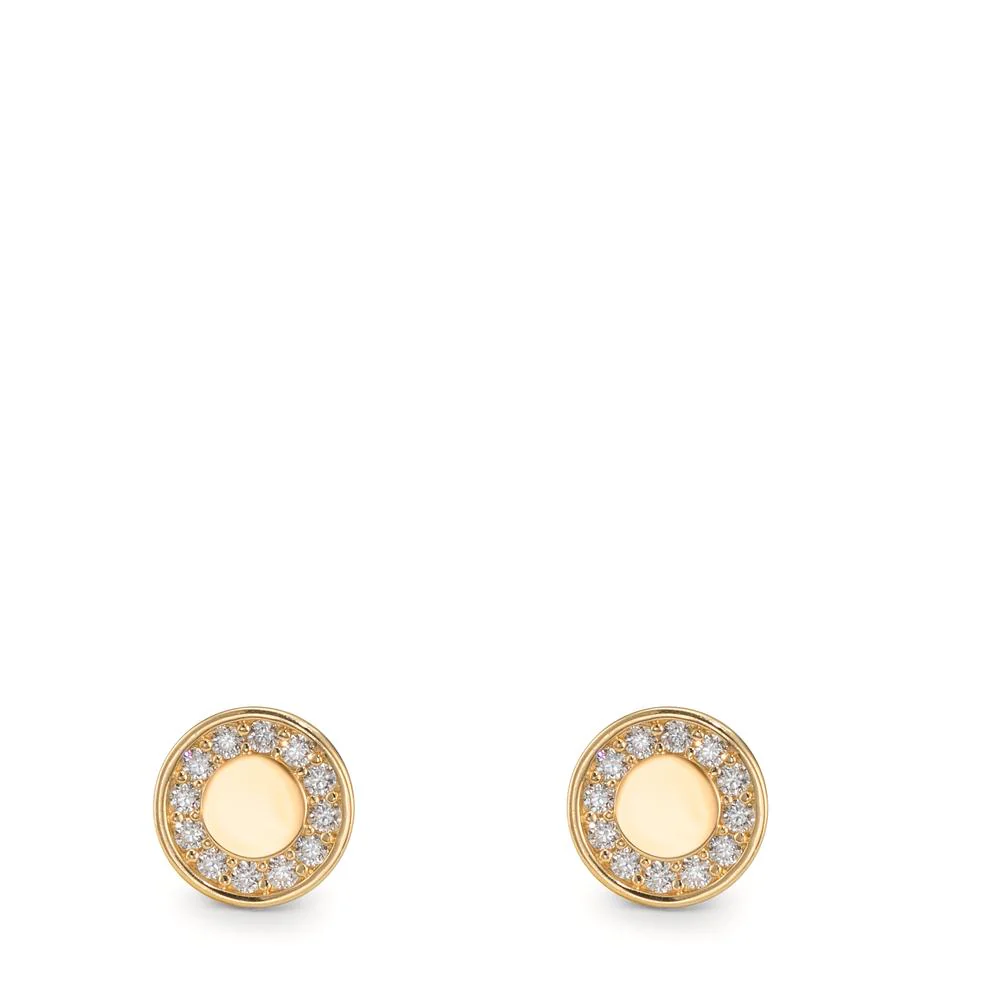 Orecchini a bottone Oro giallo 375/9K Zirconia Ø6 mm - Image 2