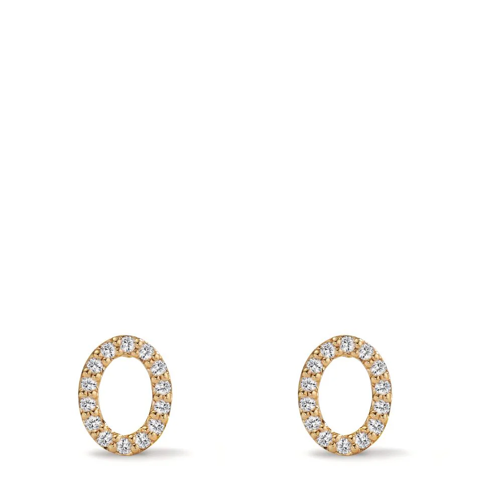 Orecchini a bottone Oro giallo 375/9K Zirconia Ø7 mm - Image 2