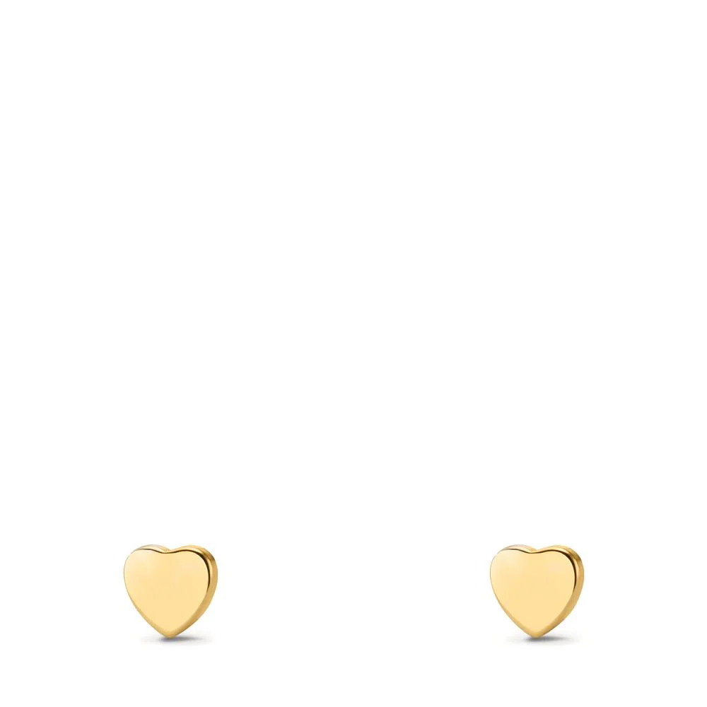 Orecchini a bottone Oro giallo 585/14 kt Cuore Ø3.5 mm - Image 3