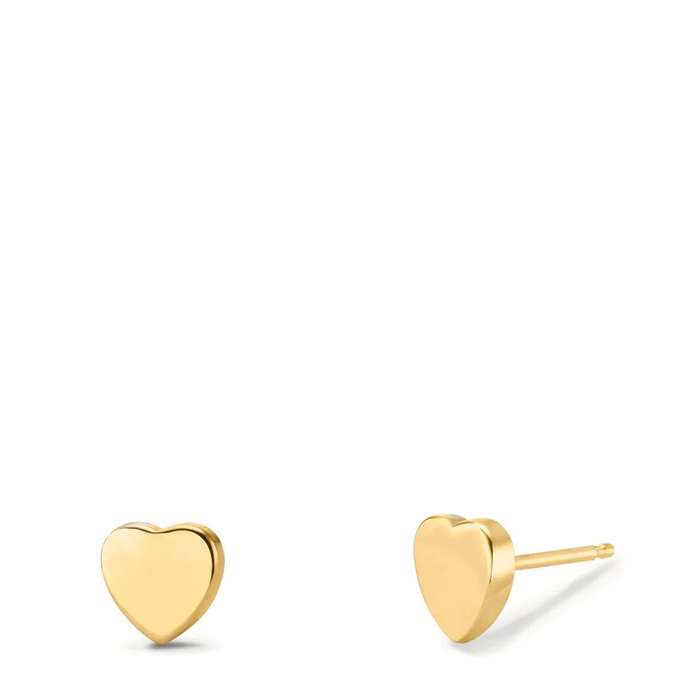 Orecchini a bottone Oro giallo 585/14 kt Cuore Ø5.5 mm
