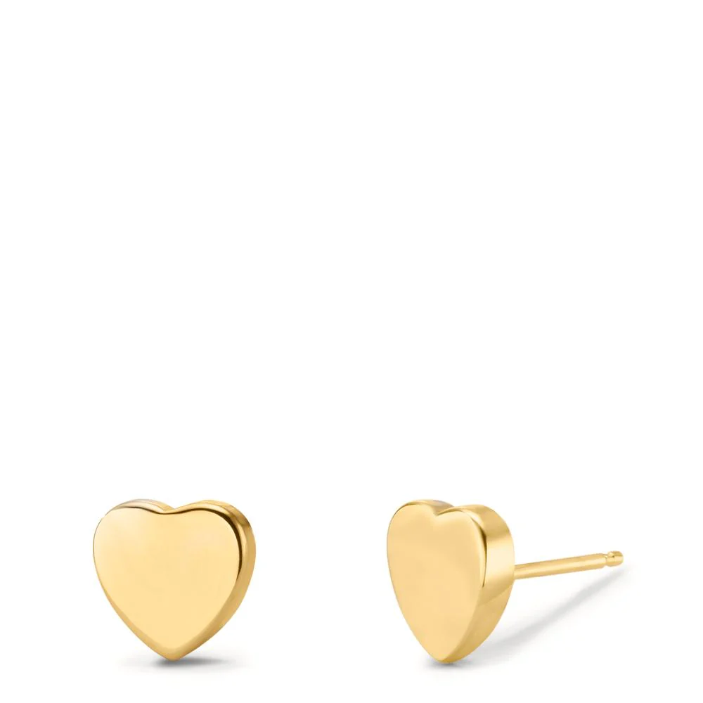 Orecchini a bottone Oro giallo 585/14 kt Cuore Ø7.5 mm
