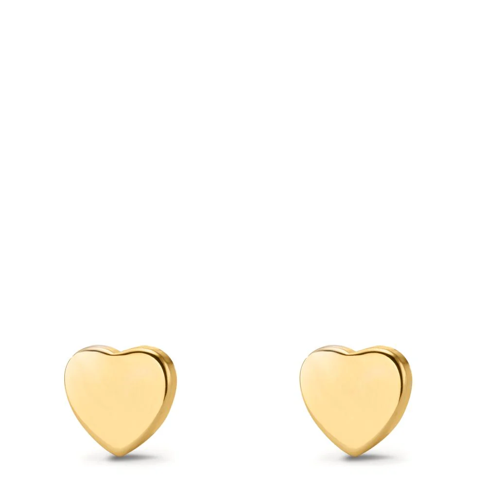 Orecchini a bottone Oro giallo 585/14 kt Cuore Ø7.5 mm - Image 3