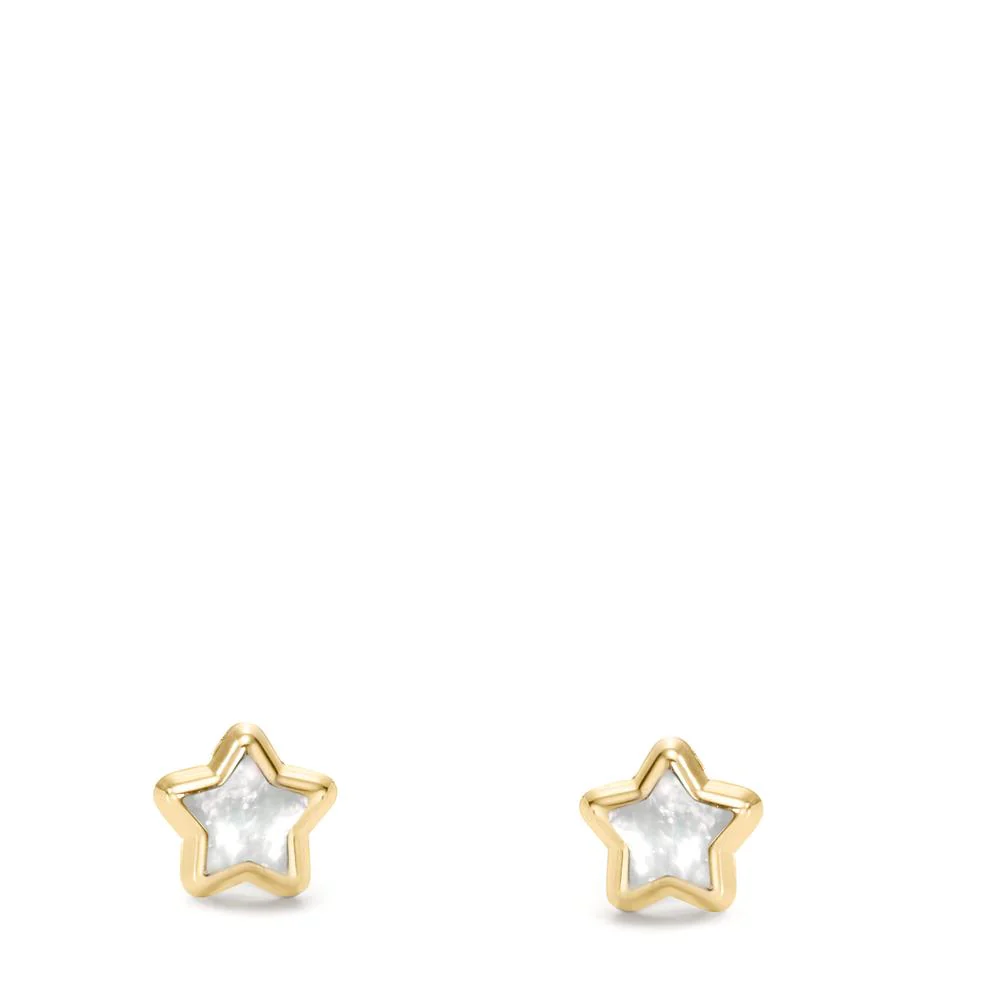Orecchini a bottone Oro giallo 585/14 kt Madreperla Stella Ø5 mm - Image 3