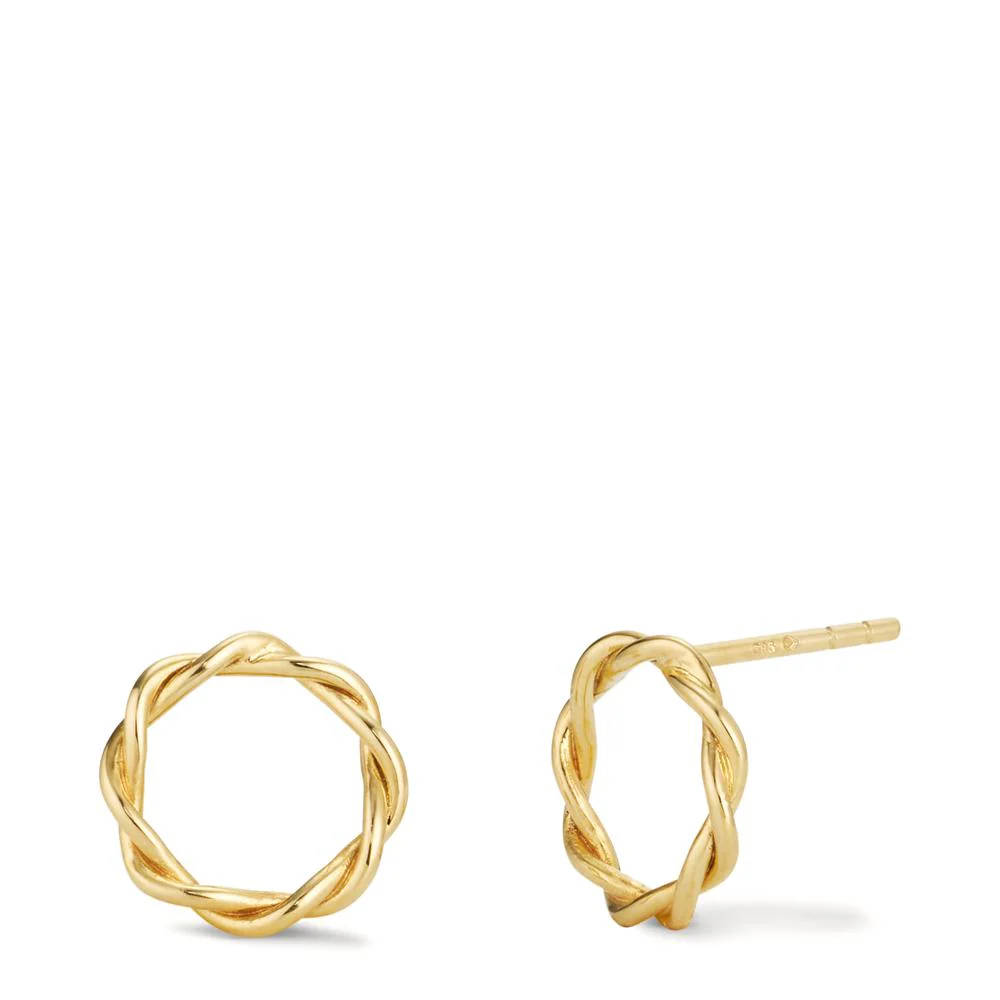 Orecchini a bottone Oro giallo 585/14 kt Ø11 mm