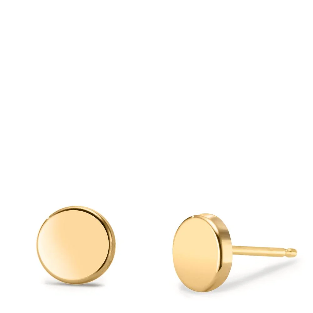 Orecchini a bottone Oro giallo 585/14 kt Ø6.5 mm