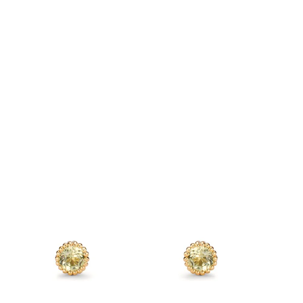 Orecchini a bottone Oro giallo 585/14 kt Peridoto 0.14 ct, 2 pietra Ø3 mm - Image 2