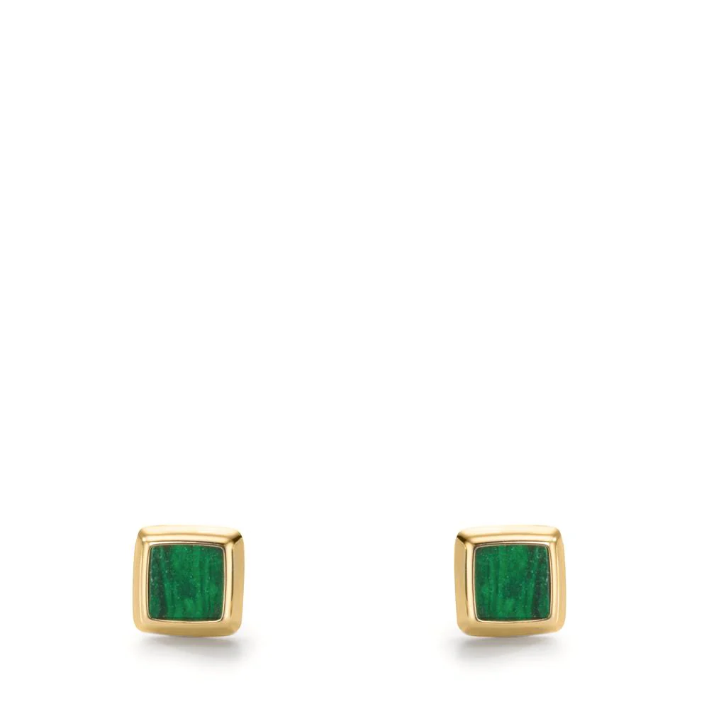 Orecchini a bottone Oro giallo 585/14 kt [synth. Stein] rosso, 2 pietra Ø4.5 mm - Image 3