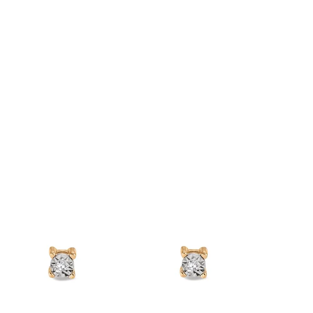 Orecchini a bottone Oro giallo 750/18 carati Diamante 0.02 ct, 2 pietra, w-si Ø2.5 mm - Image 2