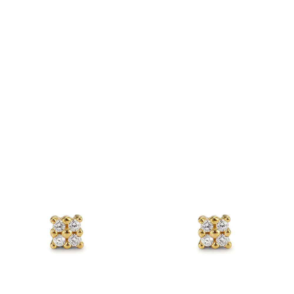 Orecchini a bottone Oro giallo 750/18 carati Diamante 0.04 ct, 8 pietra, p1 Ø2.7 mm - Image 3