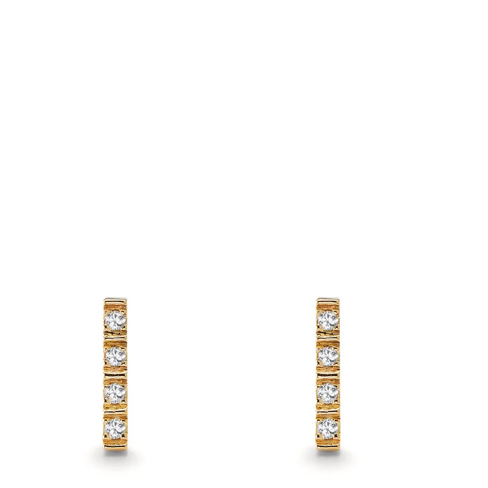 Orecchini a bottone Oro giallo 750/18 carati Diamante 0.064 ct, 8 pietra, w-si - Image 2