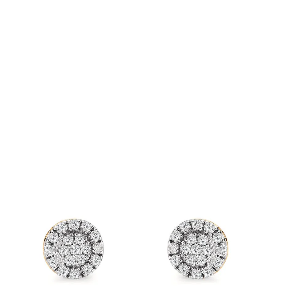Orecchini a bottone Oro giallo 750/18 carati Diamante 0.19 ct, w-si Ø6 mm - Image 2