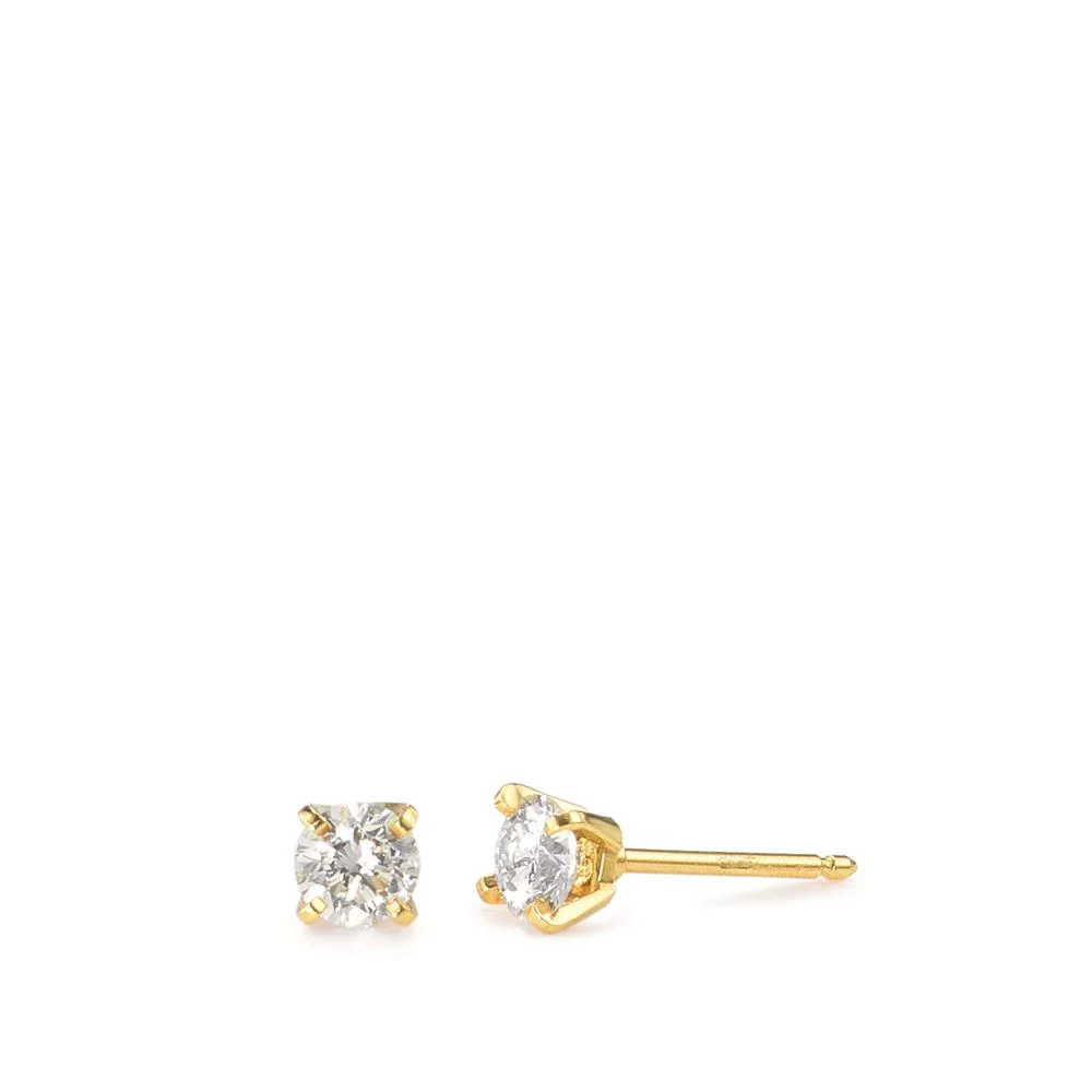 Orecchini a bottone Oro giallo 750/18 carati Diamante 0.20 ct, 2 pietra, w-si, 3 mm