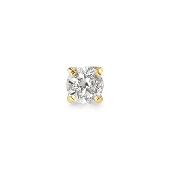 Orecchini a bottone Oro giallo 750/18 carati Diamante 0.20 ct, 2 pietra, w-si, 3 mm - Image 2