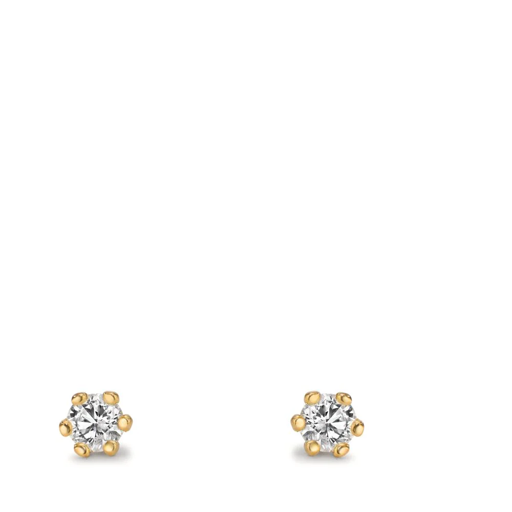 Orecchini a bottone Oro giallo 750/18 carati Laboratorio di diamanti coltivato 0.30 ct, 2 pietra, w-si Ø4 mm - Image 2