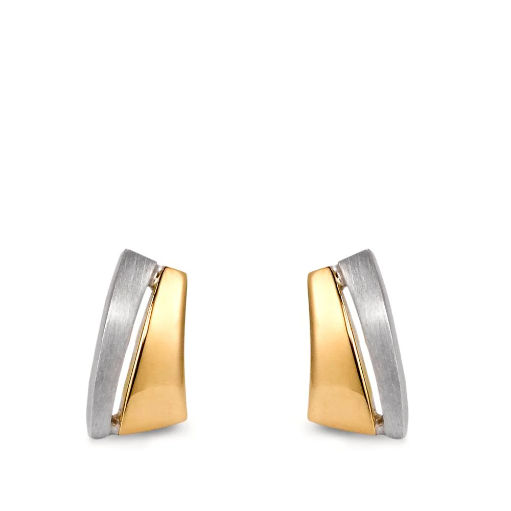 Orecchini a bottone Oro giallo 750/18 carati, Oro bianco 750/18 carati - Image 2
