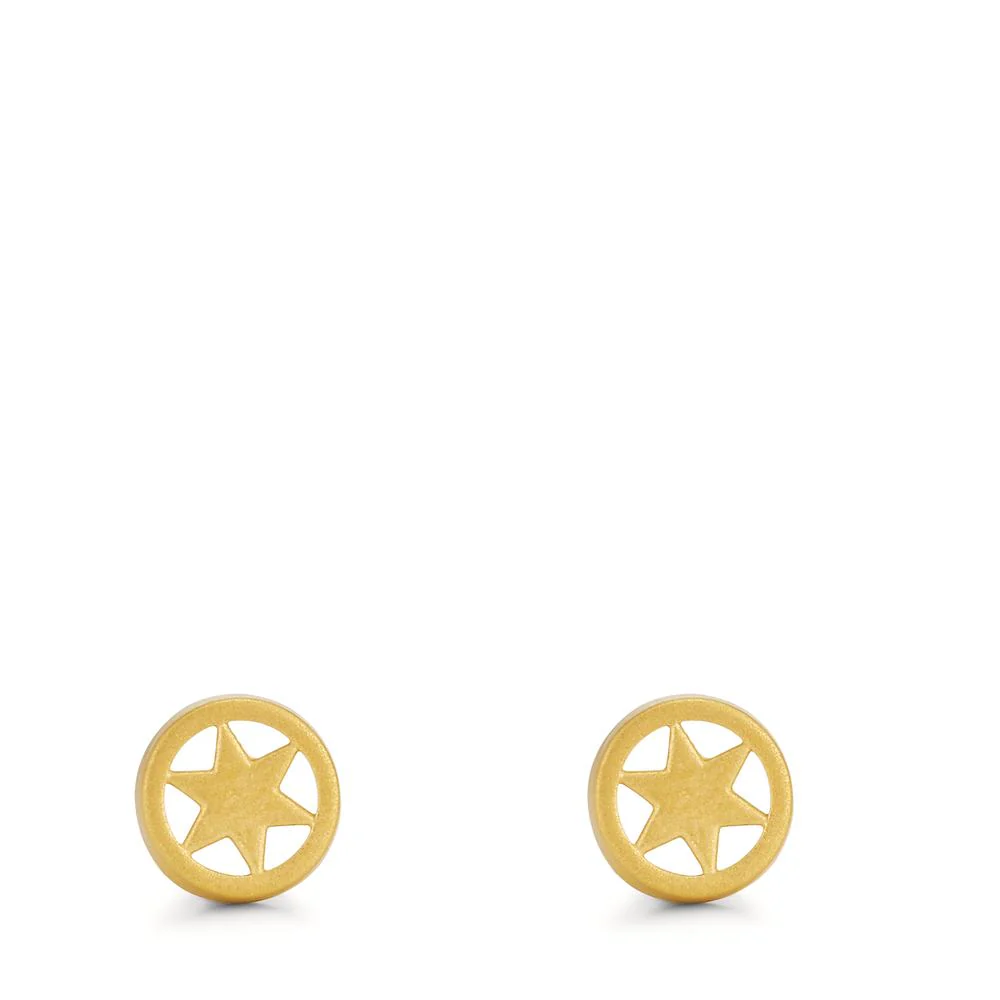 Orecchini a bottone Oro giallo 750/18 carati Stella Ø6 mm - Image 2