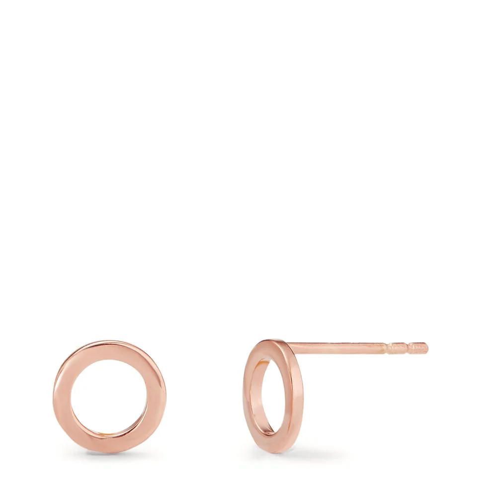 Orecchini a bottone Oro rosso 585/14 kt Ø7 mm