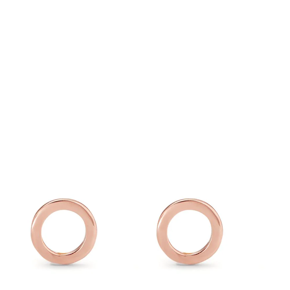 Orecchini a bottone Oro rosso 585/14 kt Ø7 mm - Image 2
