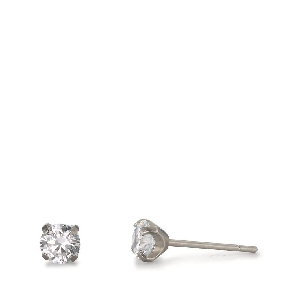 Orecchini a bottone Titanio Zirconia Ø4.5 mm