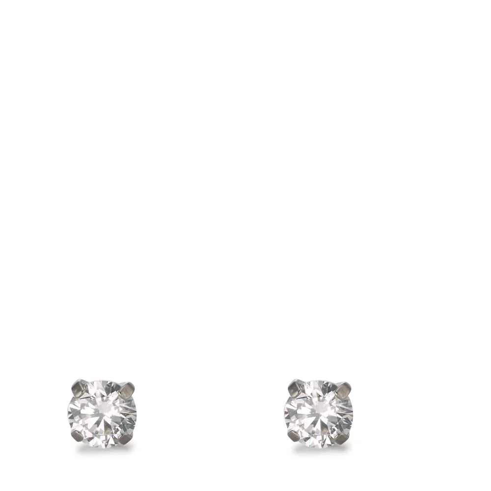 Orecchini a bottone Titanio Zirconia Ø4.5 mm - Image 2