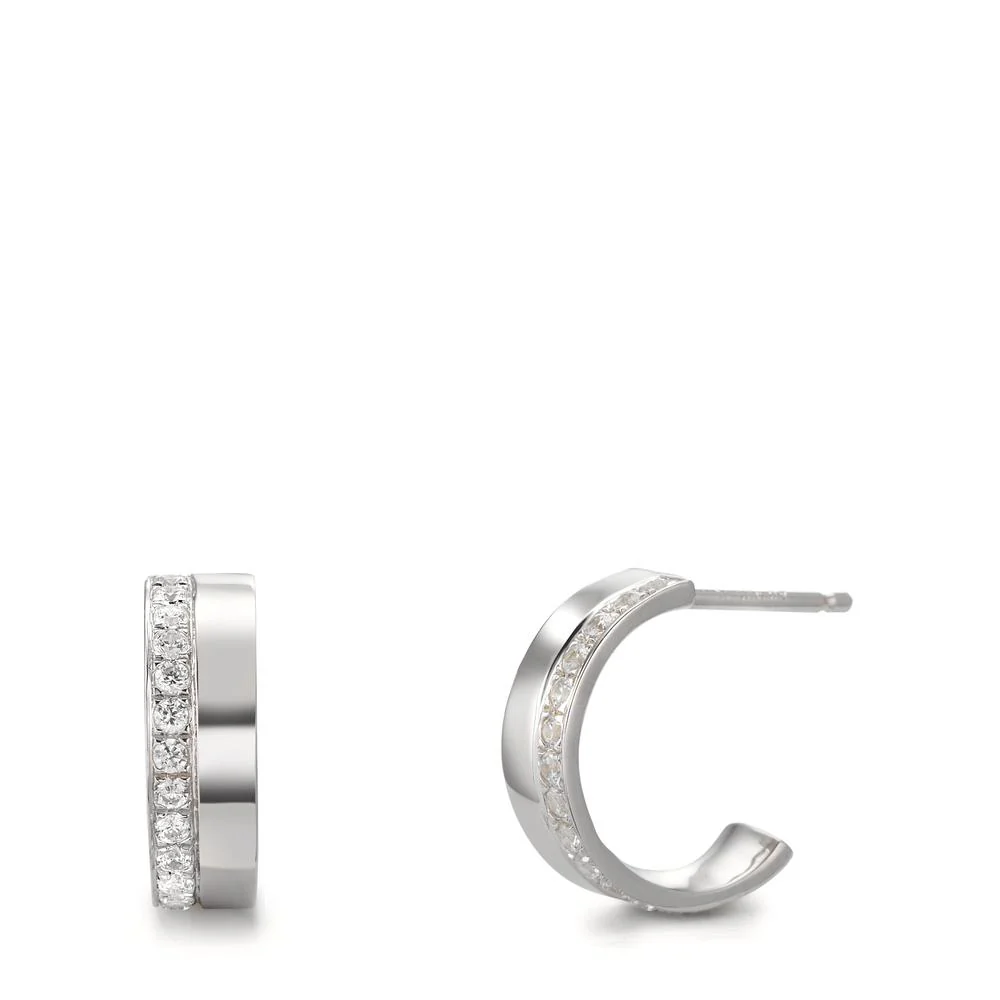 Orecchini a cerchio Argento Zirconia rodiato