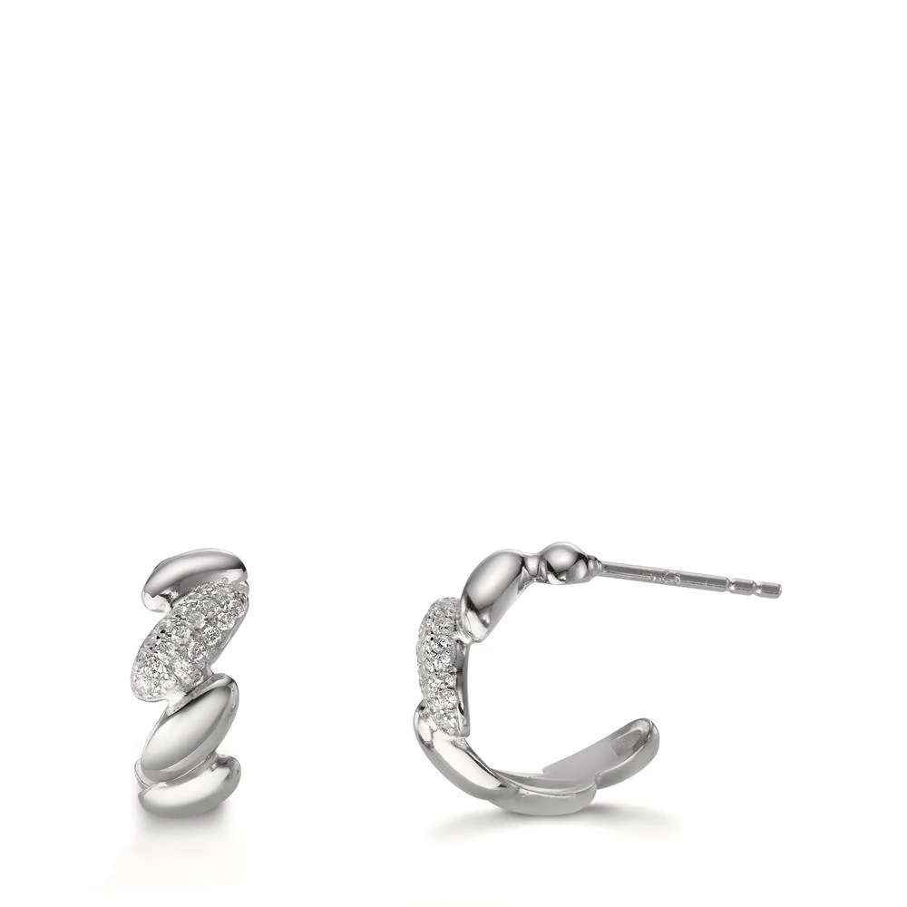 Orecchini a cerchio Argento Zirconia rodiato