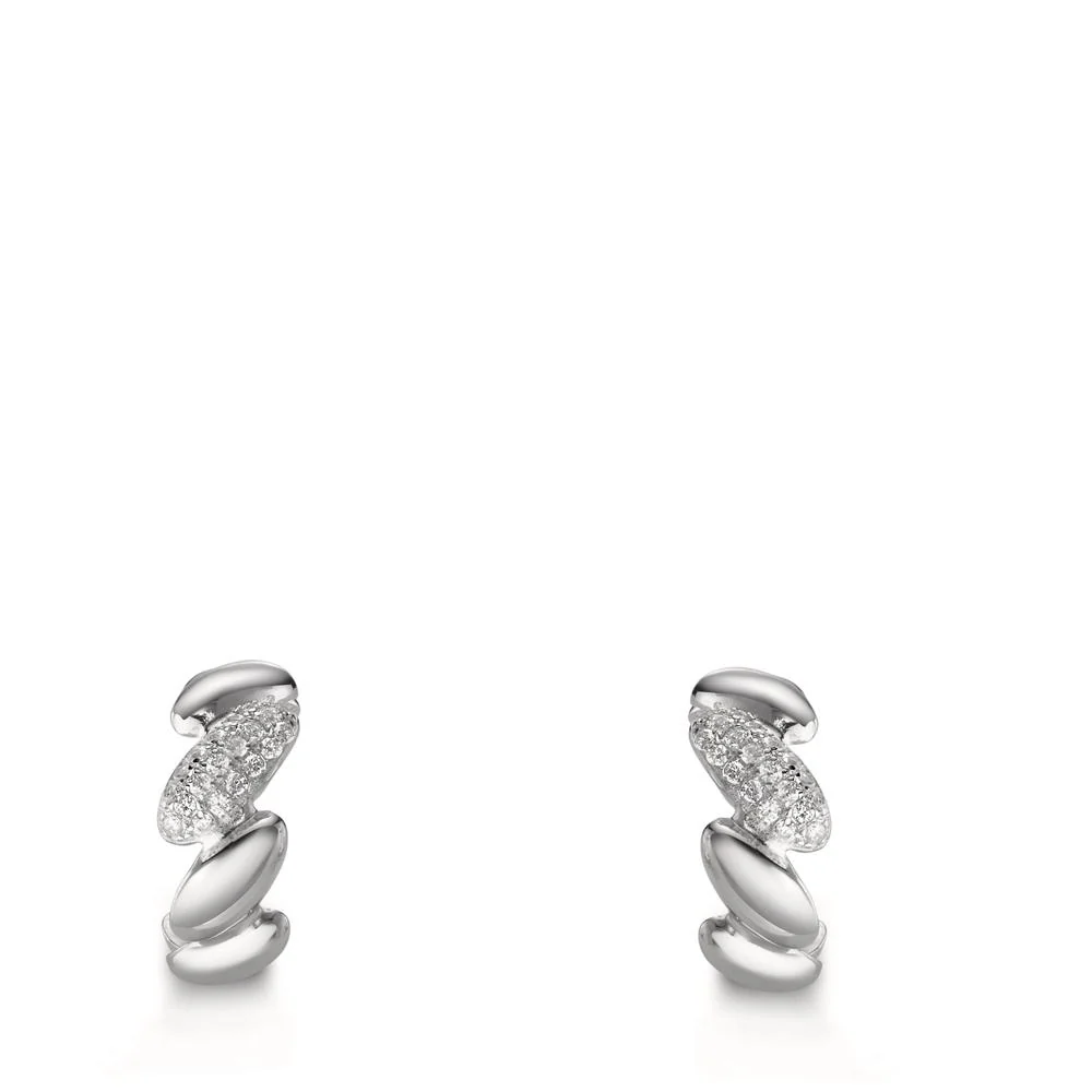 Orecchini a cerchio Argento Zirconia rodiato - Image 3