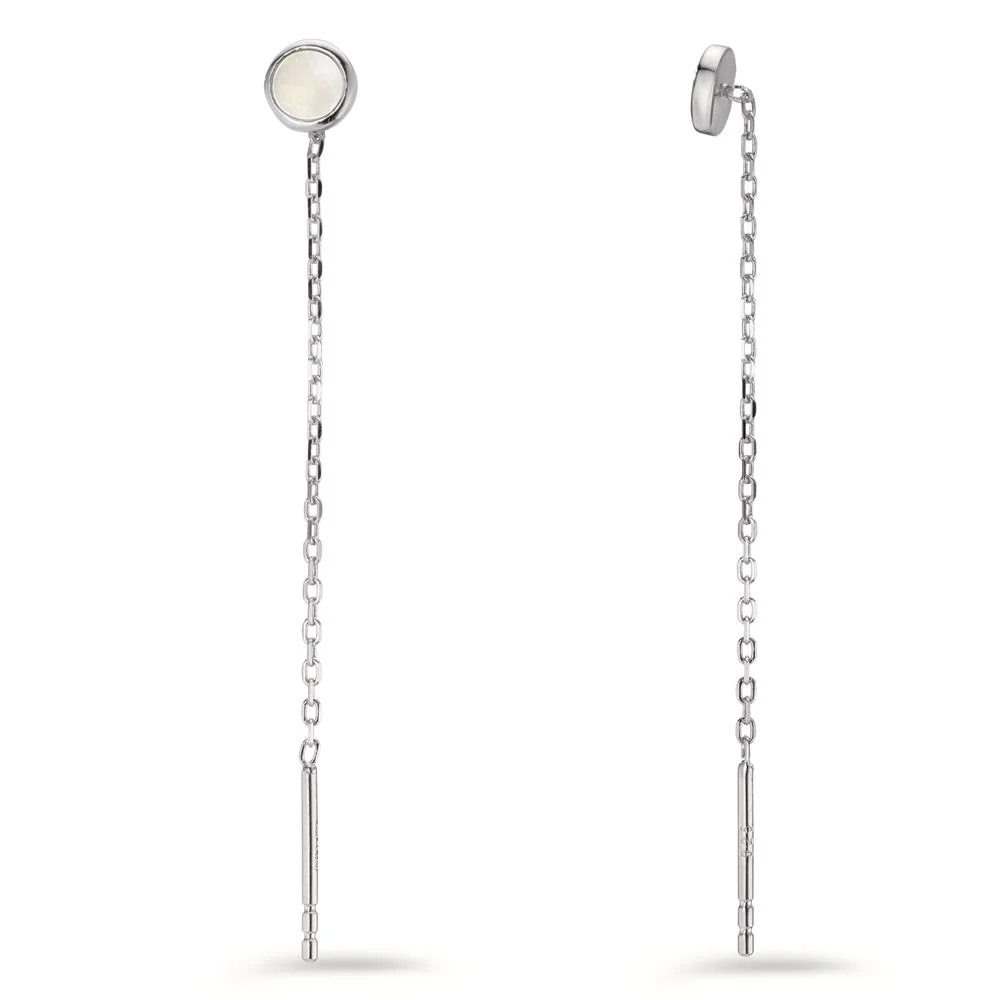 Orecchini a strappo Argento rodiato Madreperla Ø5 mm