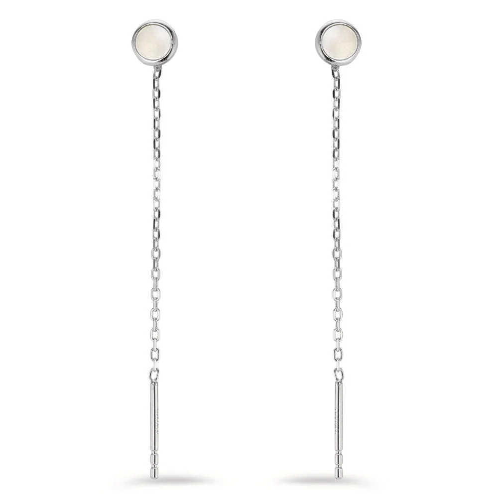 Orecchini a strappo Argento rodiato Madreperla Ø5 mm - Image 2