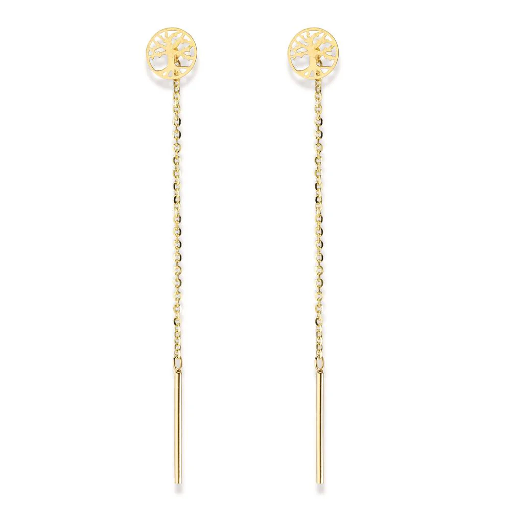 Orecchini a strappo Oro giallo 375/9K Albero della vita Ø7 mm