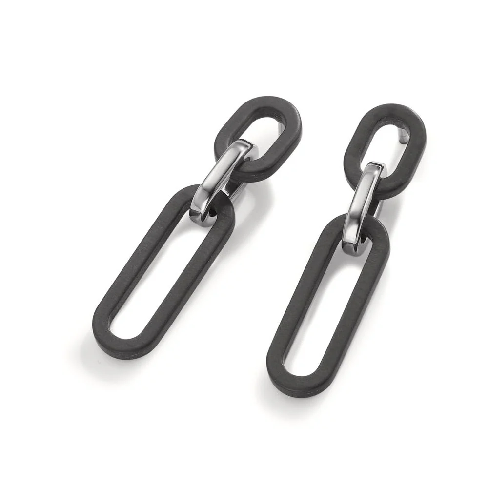 Orecchini Acciaio inossidabile, Carbonio nero rivestimento IP - Image 2