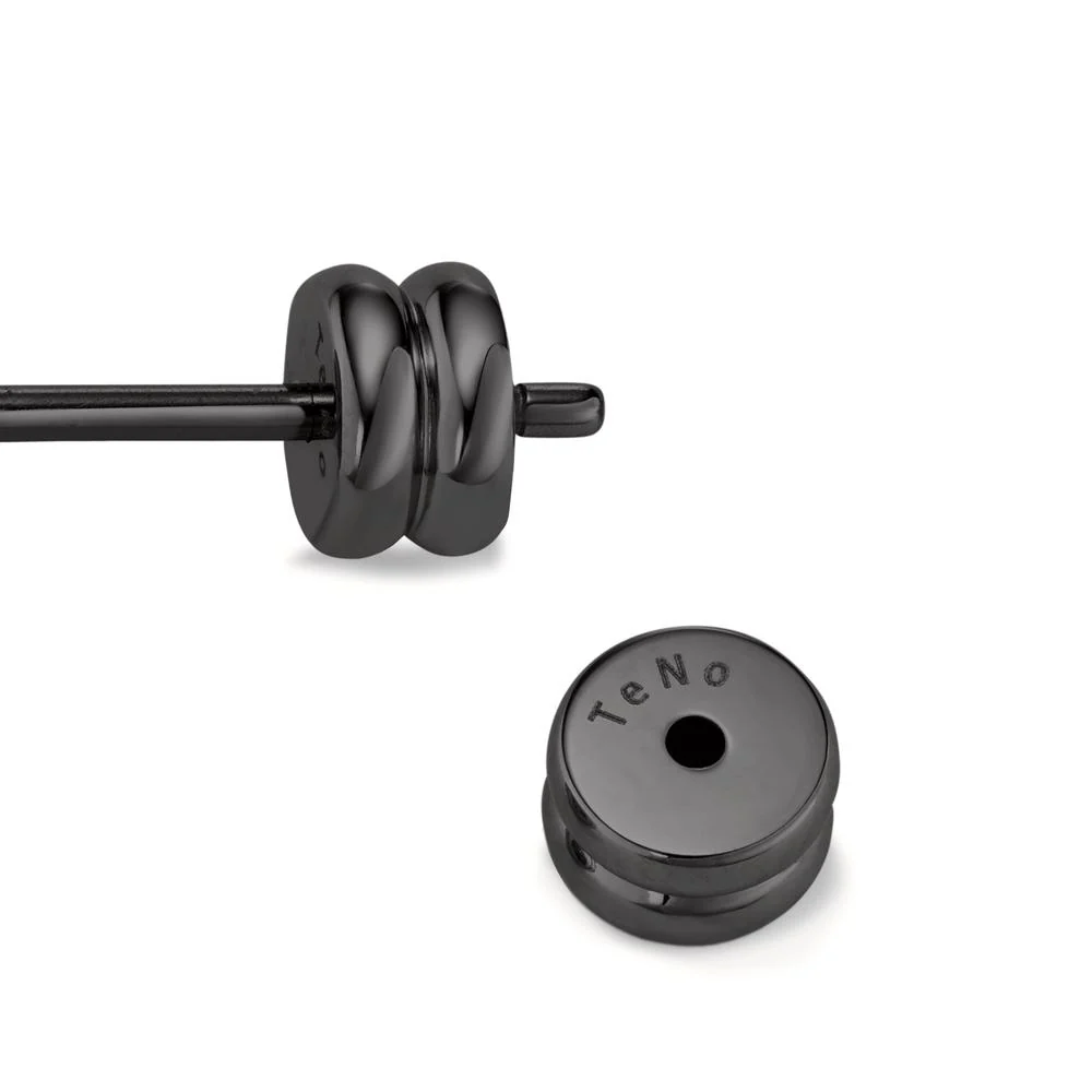 Orecchini Acciaio inossidabile, Carbonio nero rivestimento IP Perla di conchiglia bianco, 2 Perla, 7 mm Ø8 mm - Image 2