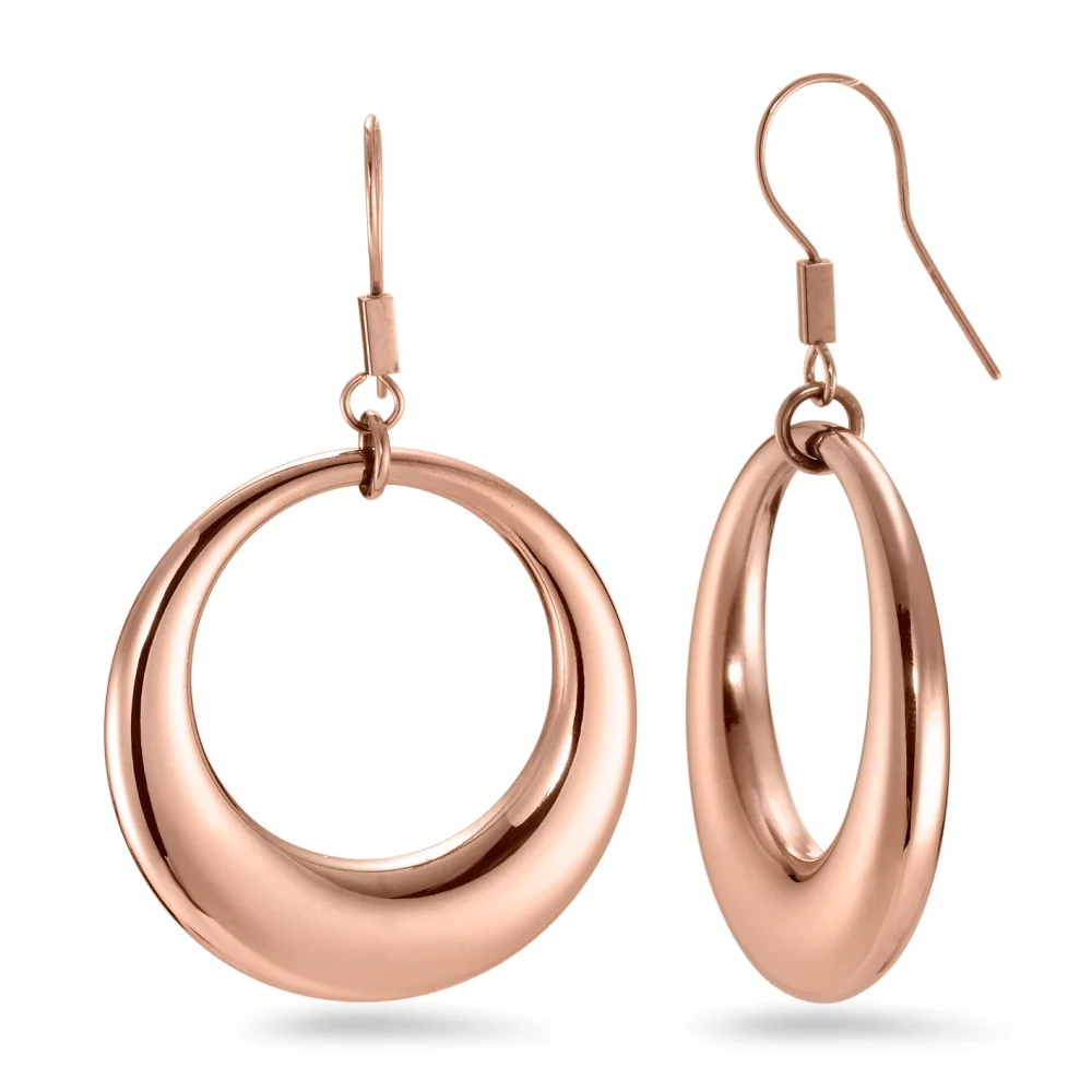 Orecchini Acciaio inossidabile rosa rivestimento IP