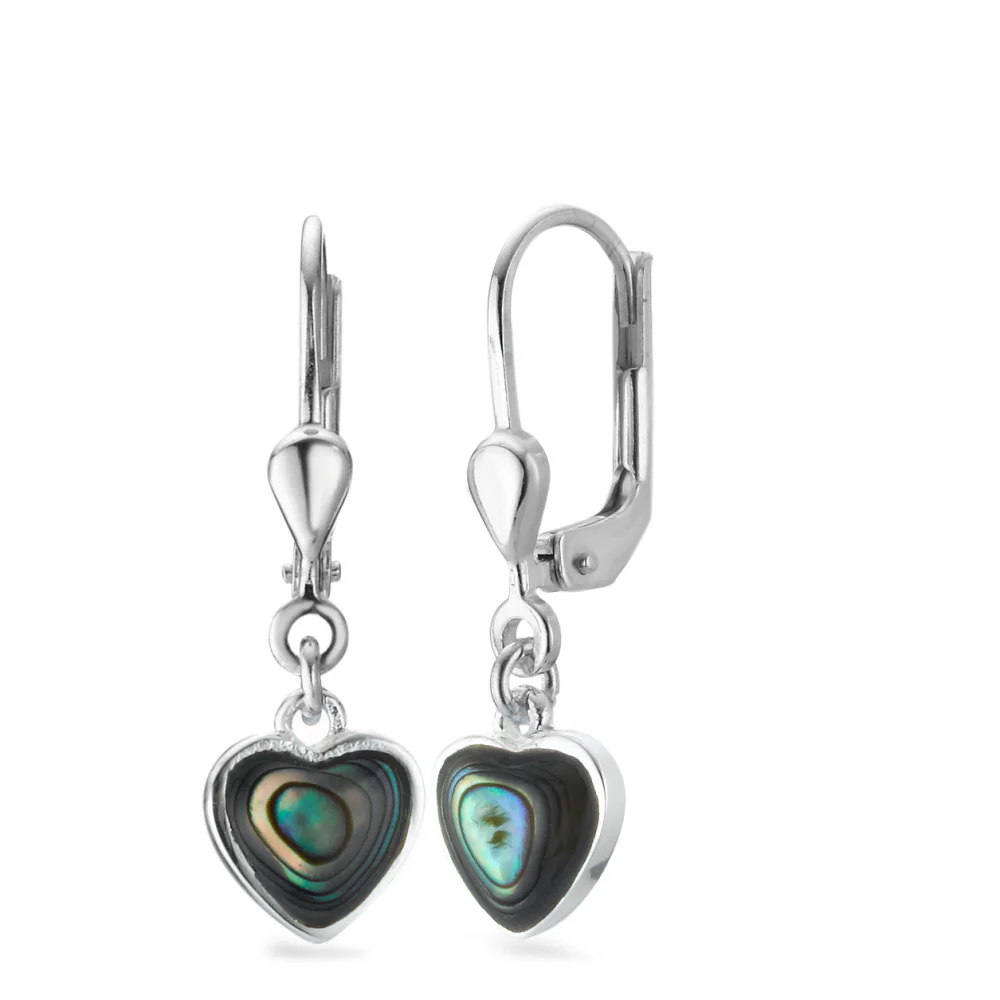 Orecchini Argento Abalone Cuore