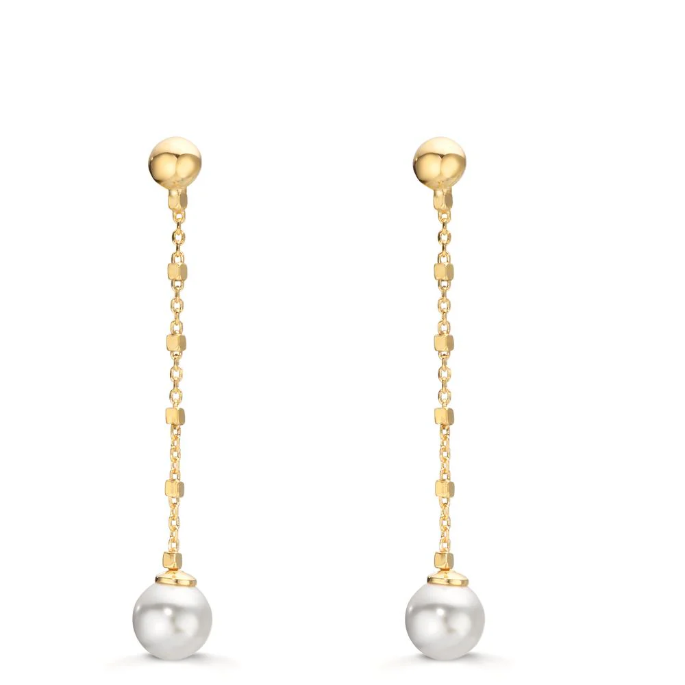 Orecchini Argento giallo dorato [shining Pearls], 2 Perla, 6 mm - Image 3