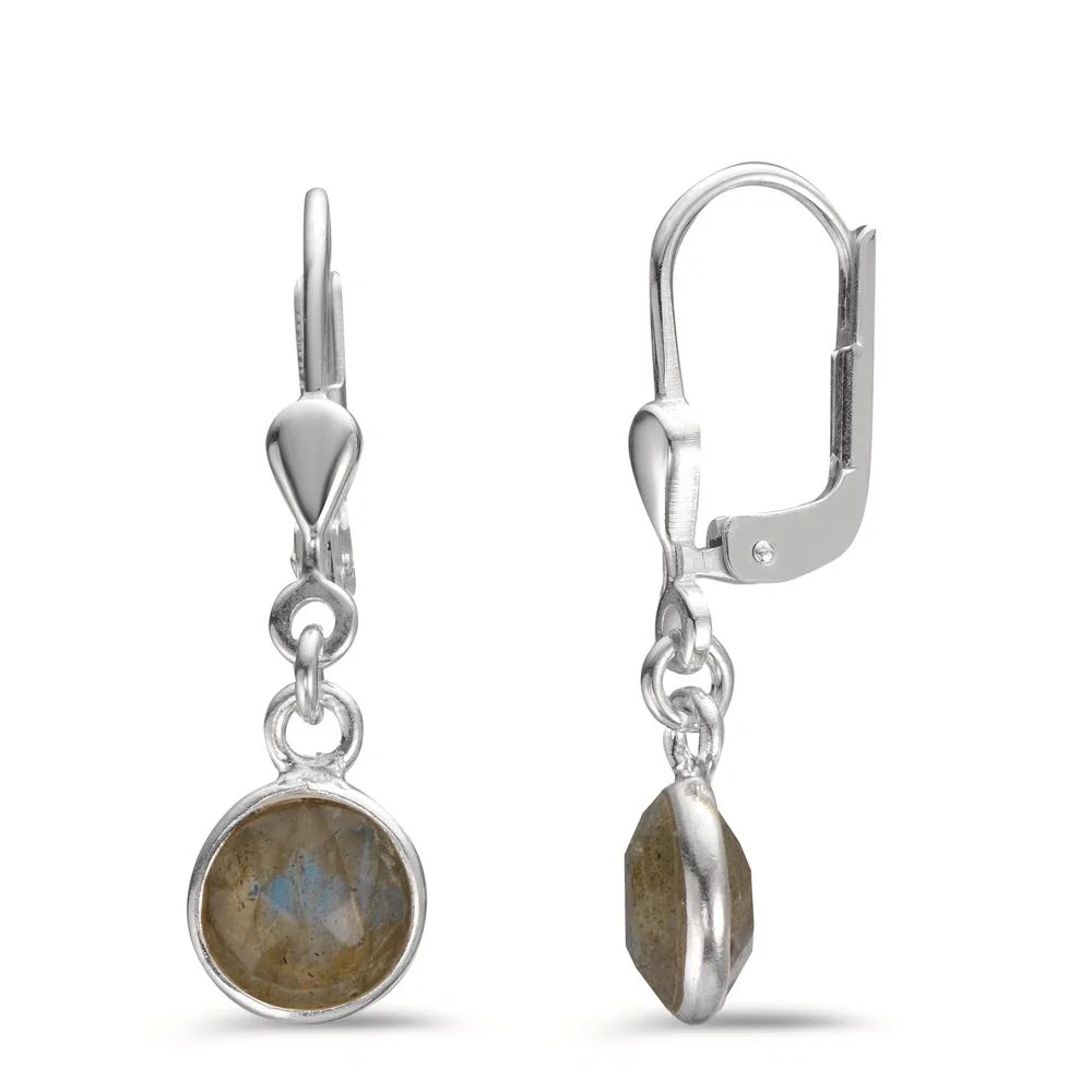 Orecchini Argento Labradorite Ø7 mm