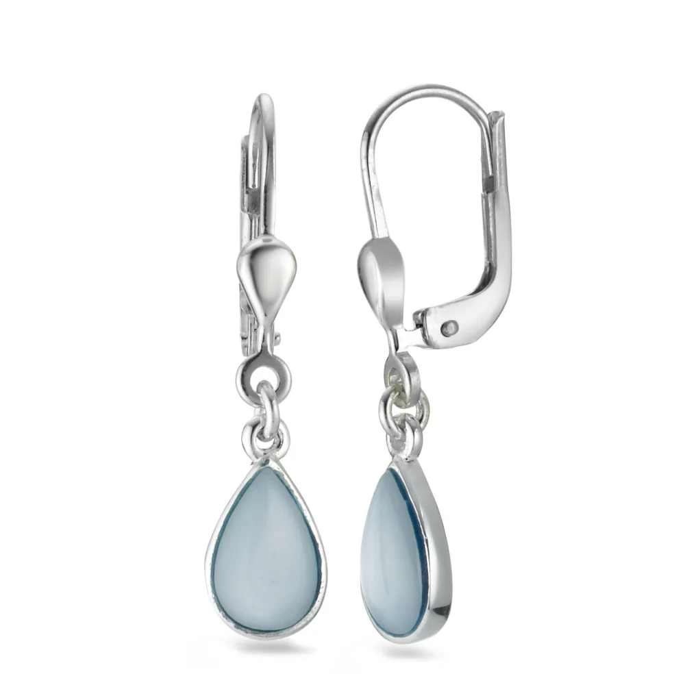 Orecchini Argento Madreperla Azzurro