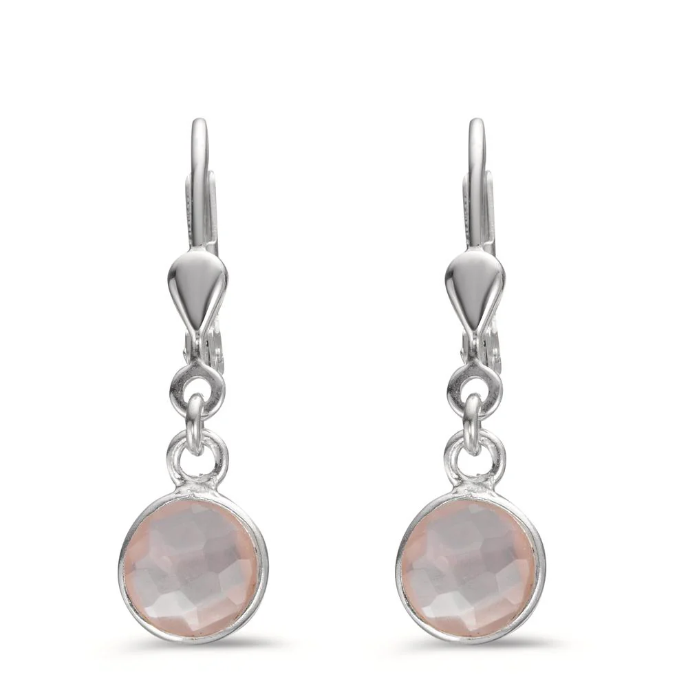 Orecchini Argento Quarzo rosa Ø7 mm - Image 2